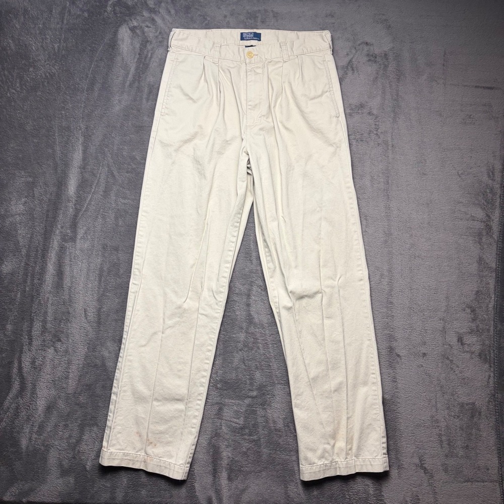Polo Ralph Lauren Chino Pants Kids Size 16 Beige Classic Chino Pleated Cotton
